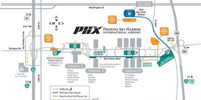 スカイハーバー空港駐車場を地図