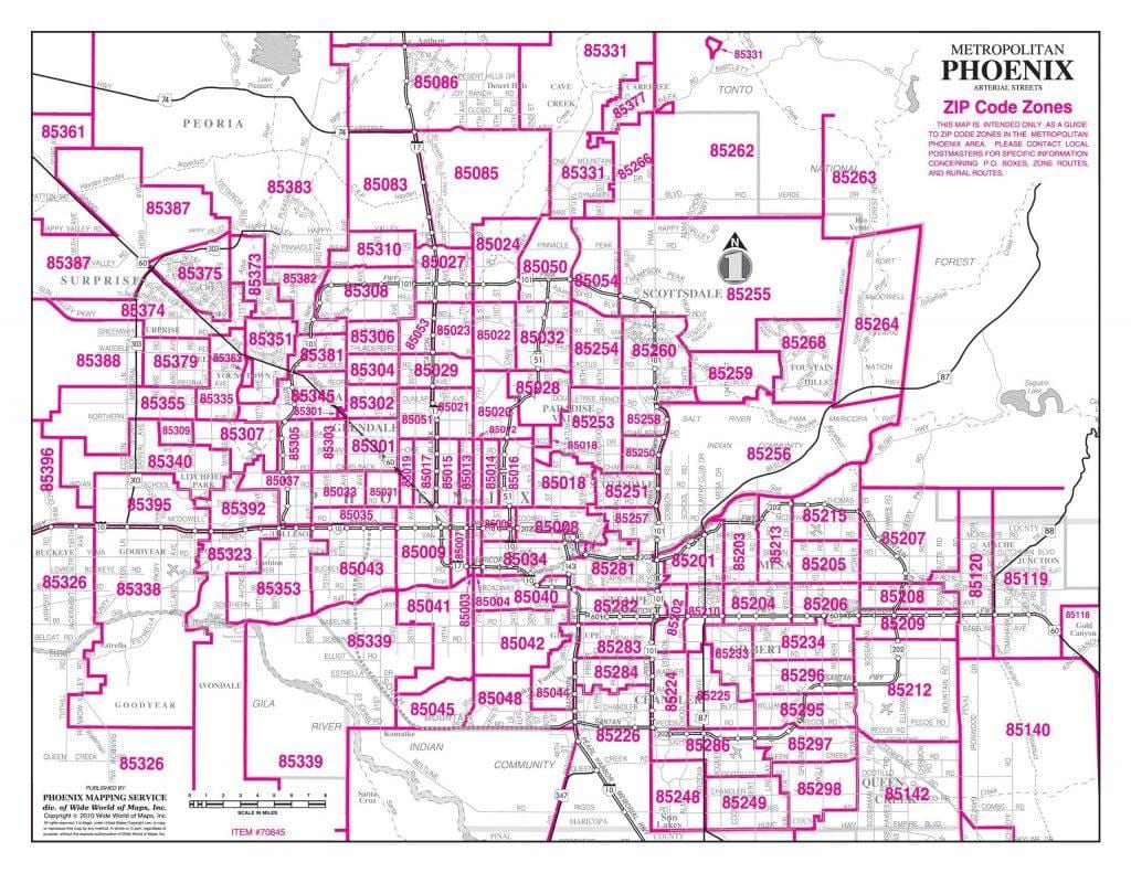 郵便番地図Phoenix az
