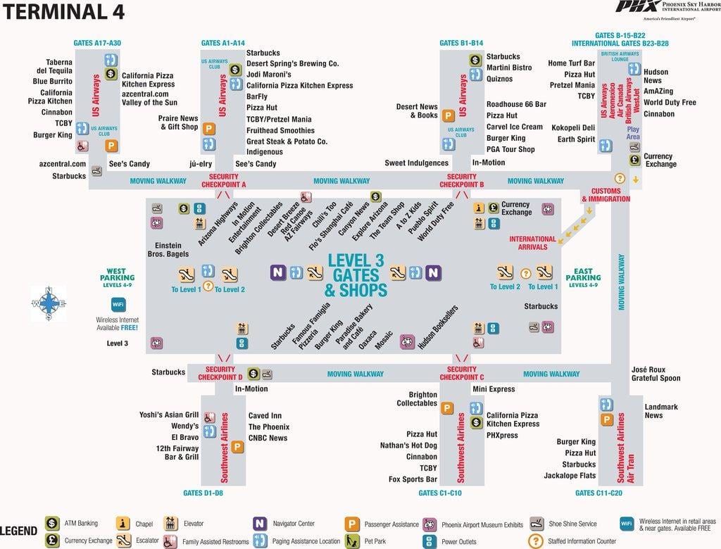 フェニックス空港ターミナル4地図