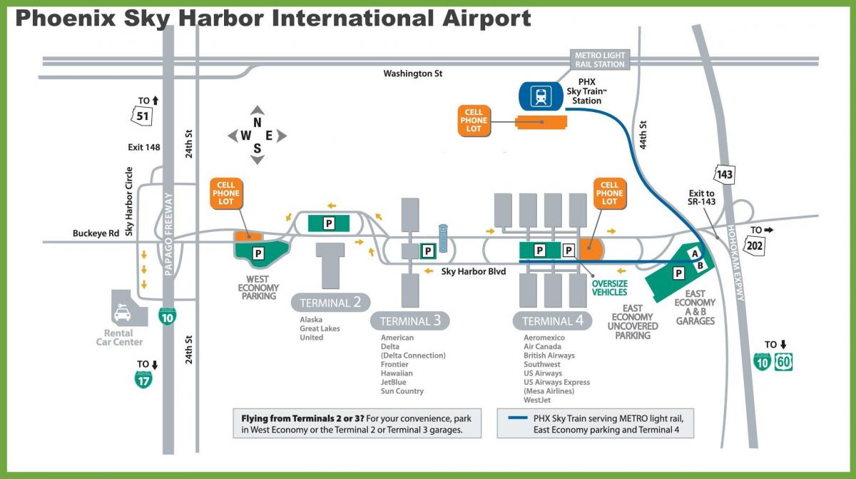 地図のフェニックス空港