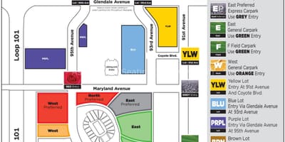 駐車場を地図フェニックス大学スタジアム